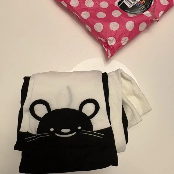 Snag tights black & white mouse - Picture 5 of 7
